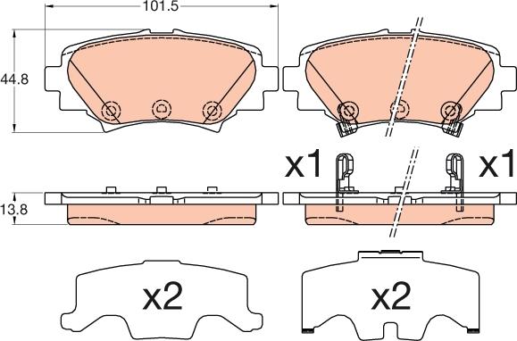 TRW GDB3593 - Brake Pad Set, disc brake autospares.lv