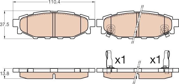 TRW GDB3568 - Brake Pad Set, disc brake autospares.lv