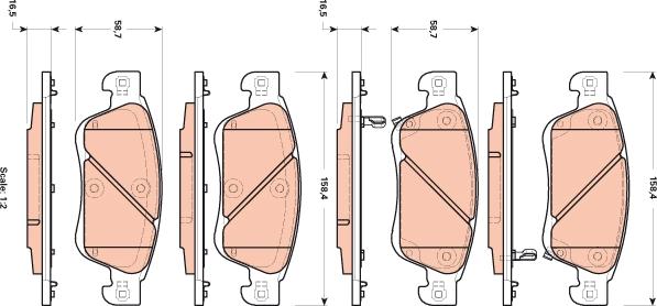 TRW GDB3503 - Brake Pad Set, disc brake autospares.lv