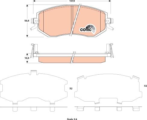 TRW GDB3519DT - Brake Pad Set, disc brake autospares.lv