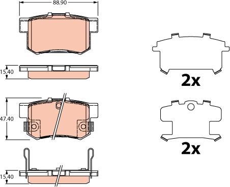 TRW GDB3516 - Brake Pad Set, disc brake autospares.lv