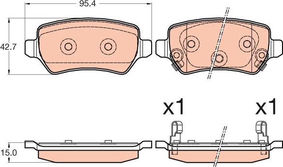 TRW GDB3585 - Brake Pad Set, disc brake autospares.lv