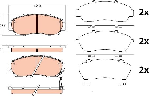 TRW GDB3581 - Brake Pad Set, disc brake autospares.lv