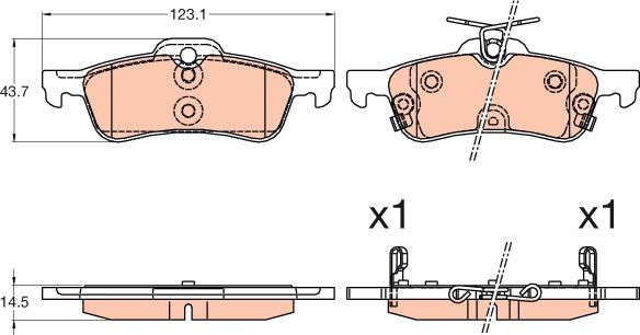 TRW GDB3588 - Brake Pad Set, disc brake autospares.lv