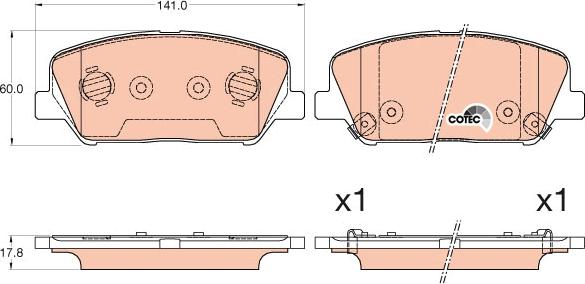 TRW GDB3582 - Brake Pad Set, disc brake autospares.lv