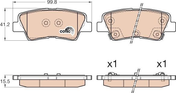 TRW GDB3537DT - Brake Pad Set, disc brake autospares.lv