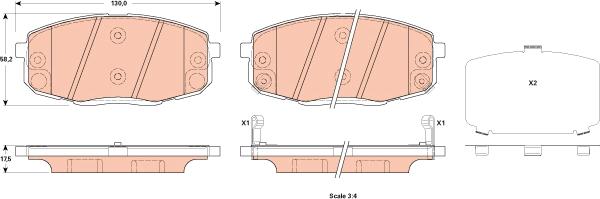 TRW GDB3523 - Brake Pad Set, disc brake autospares.lv