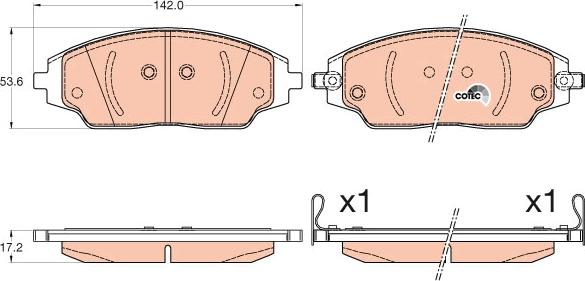 TRW GDB3579 - Brake Pad Set, disc brake autospares.lv