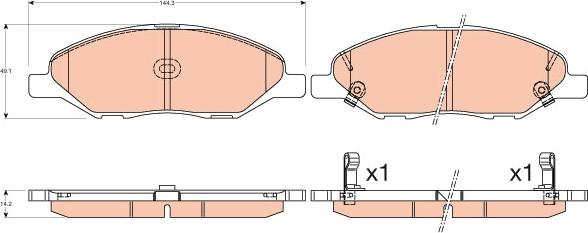 TRW GDB3577 - Brake Pad Set, disc brake autospares.lv