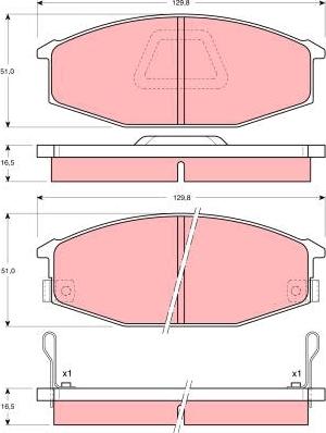 TRW GDB369 - Brake Pad Set, disc brake autospares.lv