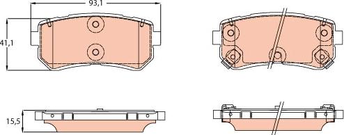 TRW GDB3641 - Brake Pad Set, disc brake autospares.lv