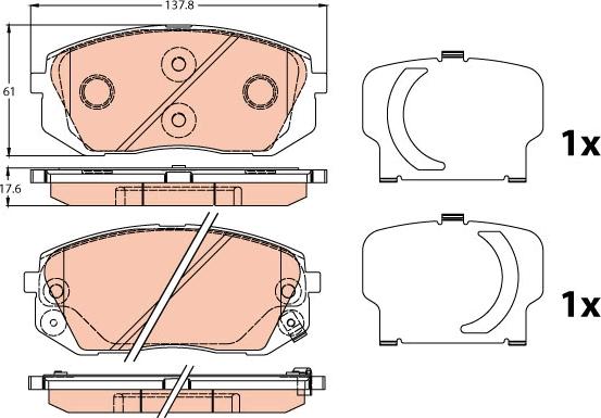 TRW GDB3647 - Brake Pad Set, disc brake autospares.lv