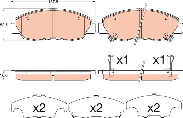 TRW GDB3609 - Brake Pad Set, disc brake autospares.lv