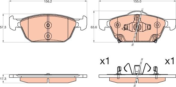 TRW GDB3600 - Brake Pad Set, disc brake autospares.lv