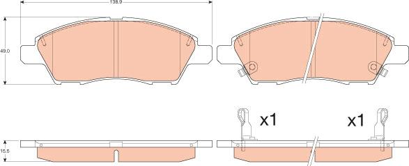 TRW GDB3613 - Brake Pad Set, disc brake autospares.lv