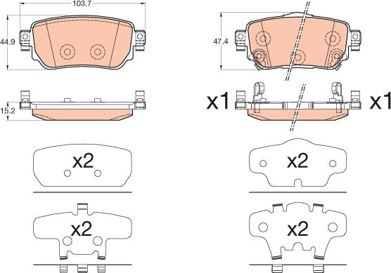 TRW GDB3617DT - Brake Pad Set, disc brake autospares.lv