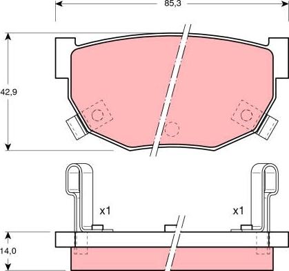 TRW GDB368 - Brake Pad Set, disc brake autospares.lv