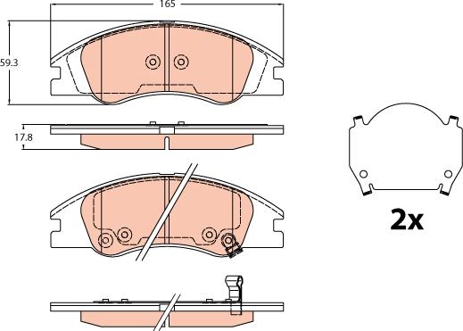 TRW GDB3635 - Brake Pad Set, disc brake autospares.lv