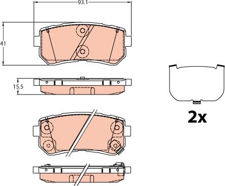 TRW GDB3636 - Brake Pad Set, disc brake autospares.lv