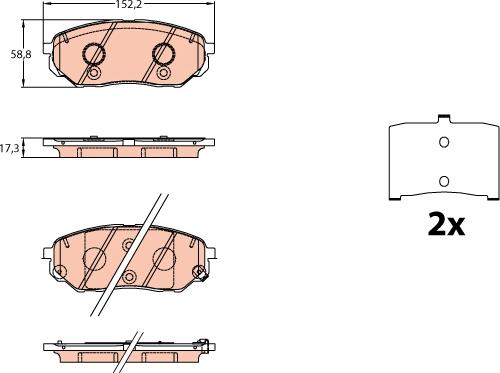 TRW GDB3638 - Brake Pad Set, disc brake autospares.lv