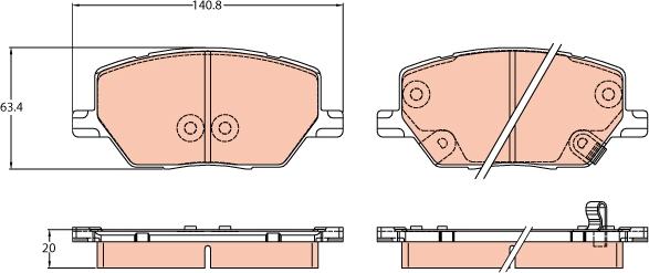 TRW GDB3629 - Brake Pad Set, disc brake autospares.lv