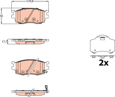 TRW GDB3626 - Brake Pad Set, disc brake autospares.lv