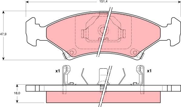 TRW GDB3096 - Brake Pad Set, disc brake autospares.lv