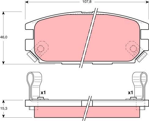 TRW GDB3044 - Brake Pad Set, disc brake autospares.lv