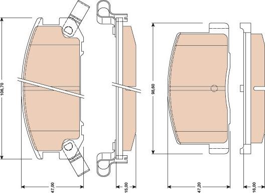 DJ Parts BP2723 - Brake Pad Set, disc brake autospares.lv