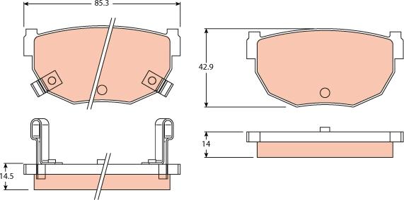 TRW GDB3052 - Brake Pad Set, disc brake autospares.lv