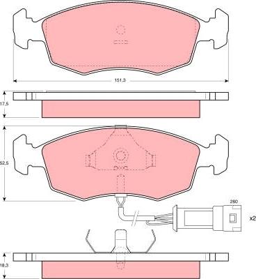 TRW GDB301 - Brake Pad Set, disc brake autospares.lv