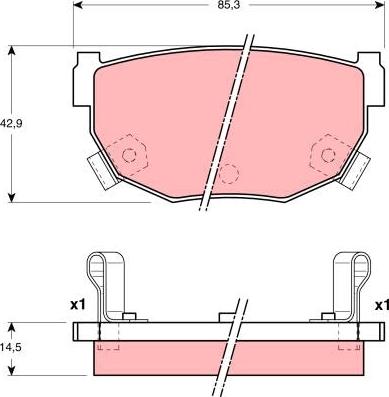 TRW GDB3143 - Brake Pad Set, disc brake autospares.lv