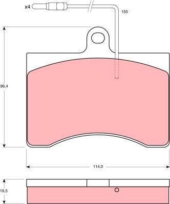 TRW GDB314 - Brake Pad Set, disc brake autospares.lv