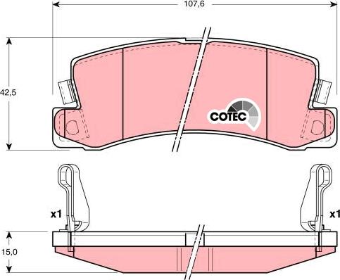 TRW GDB3164 - Brake Pad Set, disc brake autospares.lv