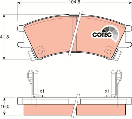 TRW GDB3165AT - Brake Pad Set, disc brake autospares.lv