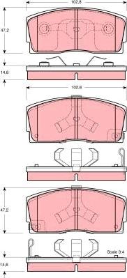 TRW GDB3166 - Brake Pad Set, disc brake autospares.lv