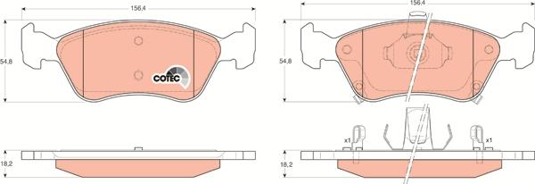 TRW GDB3163AT - Brake Pad Set, disc brake autospares.lv