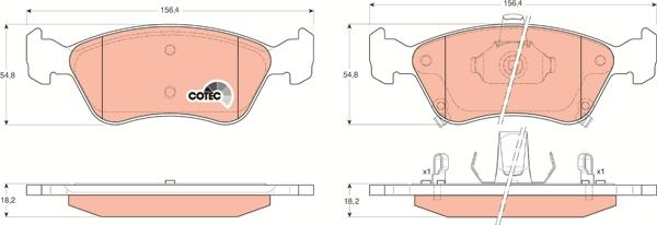 TRW GDB3163 - Brake Pad Set, disc brake autospares.lv