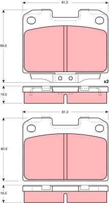 TRW GDB3104 - Brake Pad Set, disc brake autospares.lv