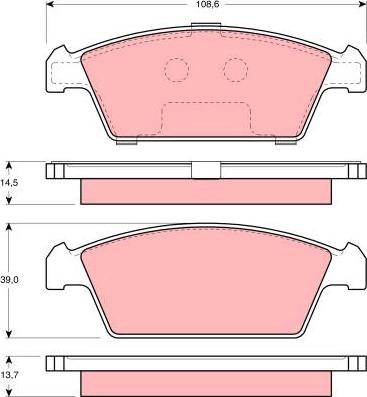 TRW GDB3108 - Brake Pad Set, disc brake autospares.lv