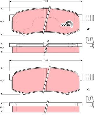 TRW GDB3110 - Brake Pad Set, disc brake autospares.lv