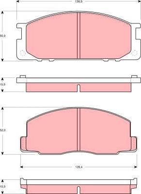 TRW GDB3130 - Brake Pad Set, disc brake autospares.lv