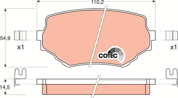 TRW GDB3132 - Brake Pad Set, disc brake autospares.lv