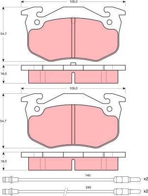 TRW GDB313 - Brake Pad Set, disc brake autospares.lv