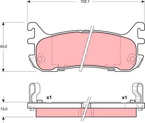 TRW GDB3129 - Brake Pad Set, disc brake autospares.lv