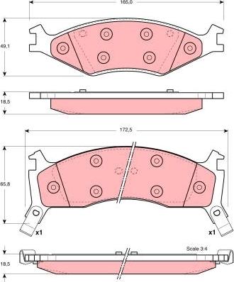 TRW GDB3123 - Brake Pad Set, disc brake autospares.lv