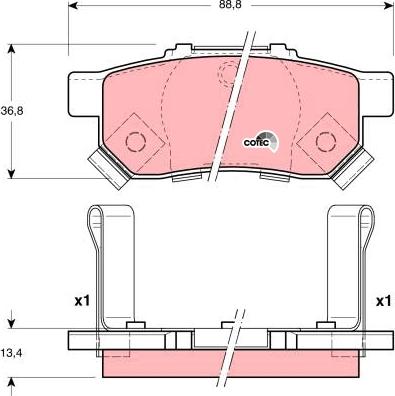 TRW GDB3174AT - Brake Pad Set, disc brake autospares.lv