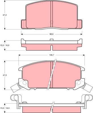 TRW GDB384 - Brake Pad Set, disc brake autospares.lv