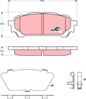 TRW GDB3395 - Brake Pad Set, disc brake autospares.lv