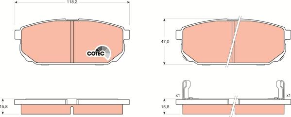 TRW GDB3344AT - Brake Pad Set, disc brake autospares.lv